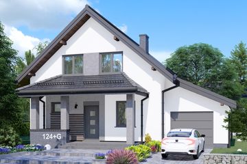  Projekt domu APS 124 + G (LUA1336) - projekt domu parterowego z poddaszem - Zdjęcie 1