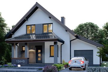  Projekt domu APS 124 + G (LUA1336) - projekt domu parterowego z poddaszem - Zdjęcie 2