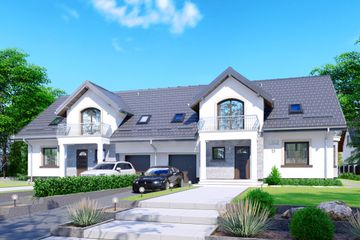  Projekt domu APS 182 dwulokalowy (LUA1346) - projekt domu parterowego z poddaszem - Zdjęcie 1