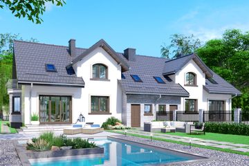  Projekt domu APS 182 dwulokalowy (LUA1346) - projekt domu parterowego z poddaszem - Zdjęcie 2