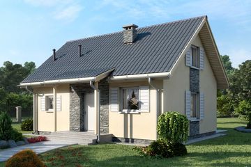  Projekt domu D67 - Paulinka (WAI1005) - projekt domu parterowego z poddaszem - Zdjęcie 1