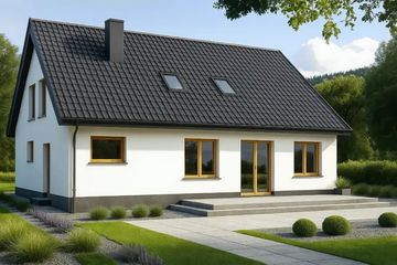 Projekt domu Tymek a - parterowy z poddaszem dom o powierzchni 139,80 m², dach dwuspadowy - ujęcie 2