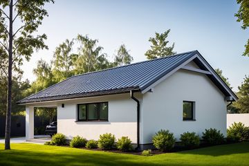  Projekt garażu G163 - Budynek garażowy z wiatą (PRA1213) - projekt garażu parterowego - Zdjęcie 2