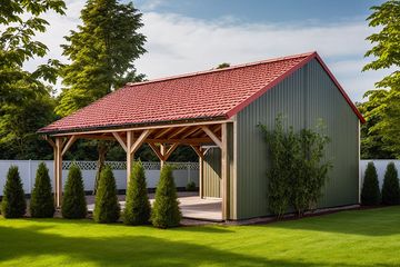  Projekt wiaty garażowej G168 - Wiata drewniana (PRA1216) - projekt wiaty parterowego - Zdjęcie 2