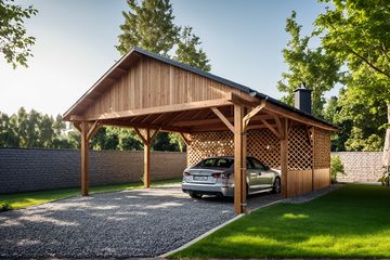  Projekt wiaty garażowej G170 - Wiata drewniana (PRA1235) - projekt wiaty parterowego - Zdjęcie 1