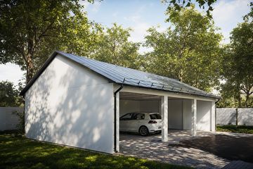  Projekt wiaty garażowej G219 - Wiata murowana (PRA1244) - projekt wiaty parterowego - Zdjęcie 1