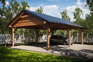  Projekt wiaty garażowej G167 - Wiata drewniana (PRA1253) - projekt wiaty parterowego - Zdjęcie 1