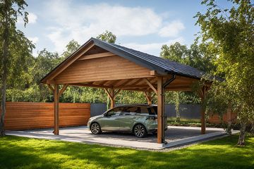  Projekt wiaty garażowej G167 - Wiata drewniana (PRA1253) - projekt wiaty parterowego - Zdjęcie 2