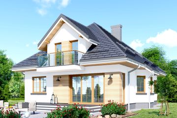  Projekt domu APS 163 (LUA1183) - projekt domu parterowego z poddaszem - Zdjęcie 2