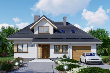  Projekt domu APS 163 (LUA1183) - projekt domu parterowego z poddaszem - Zdjęcie 1