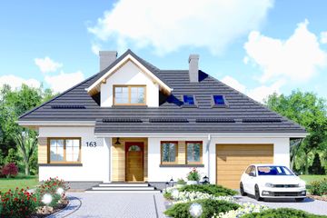  Projekt domu APS 163 (LUA1183) - projekt domu parterowego z poddaszem - Zdjęcie 1