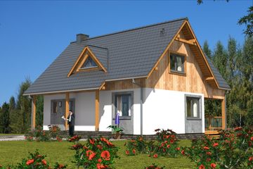  Projekt domu A-131 Dom borsucza szkieletowy (BBD1194) - projekt domu parterowego z poddaszem - Zdjęcie 4