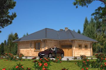  Projekt domu A-126 Dom liliowa z bali (BBD1200) - projekt domu parterowego - Zdjęcie 7