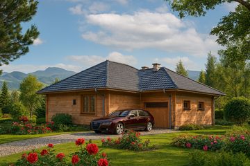  Projekt domu A-126 Dom liliowa z bali (BBD1200) - projekt domu parterowego - Zdjęcie 8