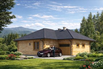  Projekt domu A-126 Dom liliowa z bali (BBD1200) - projekt domu parterowego - Zdjęcie 3