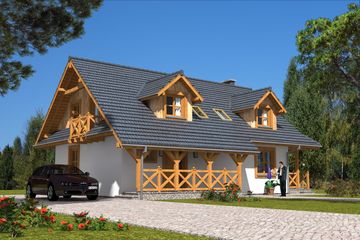  Projekt domu A-124 Dom szkieletowy (BBD1201) - projekt domu parterowego z poddaszem - Zdjęcie 2