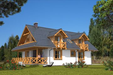  Projekt domu A-124 Dom szkieletowy (BBD1201) - projekt domu parterowego z poddaszem - Zdjęcie 6