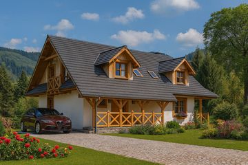  Projekt domu A-124 Dom szkieletowy (BBD1201) - projekt domu parterowego z poddaszem - Zdjęcie 3