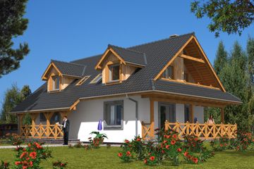  Projekt domu A-124 Dom grabowa murowany (BBD1207) - projekt domu parterowego z poddaszem - Zdjęcie 1
