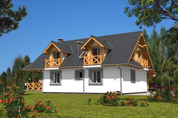  Projekt domu A-124 Dom grabowa murowany (BBD1207) - projekt domu parterowego z poddaszem - Zdjęcie 3