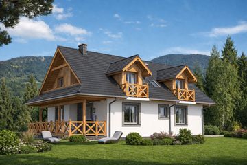 Projekt domu A-124 Dom grabowa murowany (BBD1207) - projekt domu parterowego z poddaszem - Zdjęcie 3