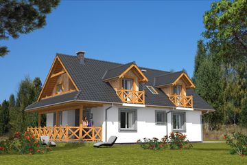  Projekt domu A-124 Dom grabowa murowany (BBD1207) - projekt domu parterowego z poddaszem - Zdjęcie 4