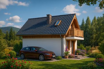  Projekt domu A-125 Dom bukowa szkieletowy (BBD1208) - projekt domu parterowego z poddaszem - Zdjęcie 3