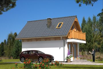  Projekt domu A-125 Dom bukowa szkieletowy (BBD1208) - projekt domu parterowego z poddaszem - Zdjęcie 3