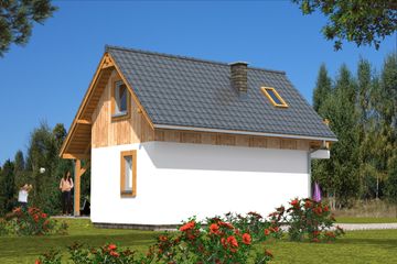  Projekt domu A-125 Dom bukowa szkieletowy (BBD1208) - projekt domu parterowego z poddaszem - Zdjęcie 4