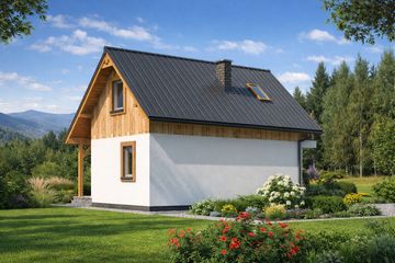  Projekt domu A-125 Dom bukowa szkieletowy (BBD1208) - projekt domu parterowego z poddaszem - Zdjęcie 4
