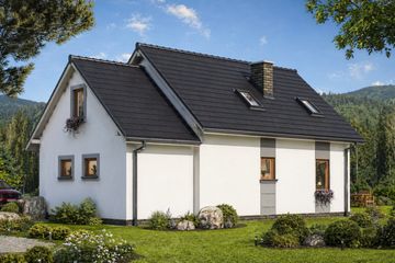  Projekt domu A-129 Dom spacerowa szkieletowy (BBD1212) - projekt domu parterowego z poddaszem - Zdjęcie 3