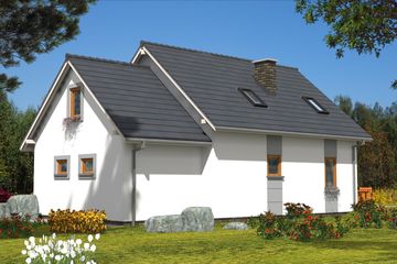  Projekt domu A-129 Dom spacerowa szkieletowy (BBD1212) - projekt domu parterowego z poddaszem - Zdjęcie 3