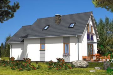  Projekt domu A-129 Dom spacerowa szkieletowy (BBD1212) - projekt domu parterowego z poddaszem - Zdjęcie 4