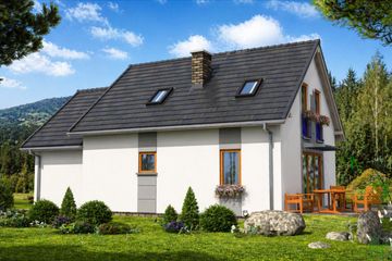  Projekt domu A-129 Dom spacerowa szkieletowy (BBD1212) - projekt domu parterowego z poddaszem - Zdjęcie 4