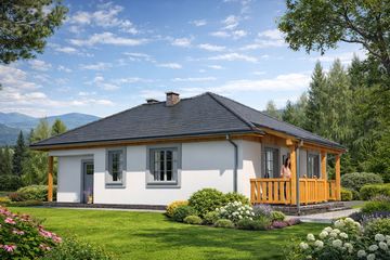  Projekt domu A-126 Dom liliowa szkieletowy (BBD1219) - projekt domu parterowego - Zdjęcie 2