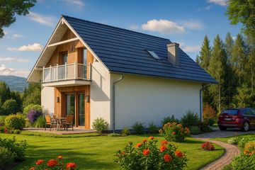  Projekt domu A-130 Dom lipowa szkieletowy (BBD1221) - projekt domu parterowego z poddaszem - Zdjęcie 3