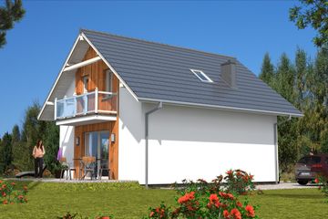  Projekt domu A-130 Dom lipowa szkieletowy (BBD1221) - projekt domu parterowego z poddaszem - Zdjęcie 4