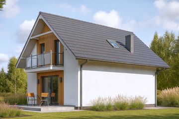  Projekt domu A-130 Dom lipowa szkieletowy (BBD1221) - projekt domu parterowego z poddaszem - Zdjęcie 1