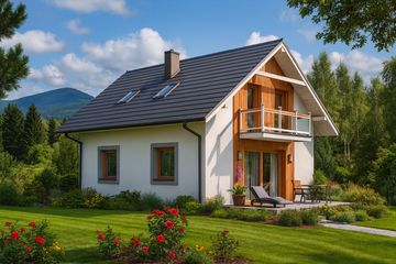  Projekt domu A-130 Dom lipowa szkieletowy (BBD1221) - projekt domu parterowego z poddaszem - Zdjęcie 1