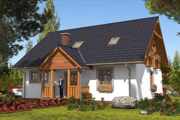  Projekt domu A-127 Dom szkieletowy (BBD1223) - projekt domu parterowego z poddaszem - Zdjęcie 1