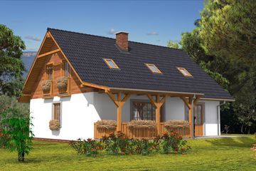  Projekt domu A-127 Dom szkieletowy (BBD1223) - projekt domu parterowego z poddaszem - Zdjęcie 2