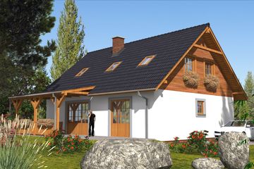  Projekt domu A-127 Dom szkieletowy (BBD1223) - projekt domu parterowego z poddaszem - Zdjęcie 3