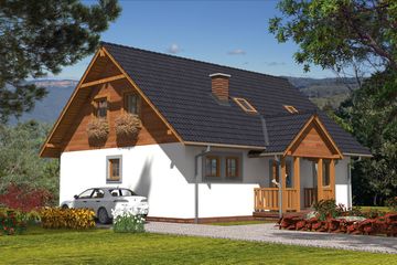  Projekt domu A-127 Dom szkieletowy (BBD1223) - projekt domu parterowego z poddaszem - Zdjęcie 4