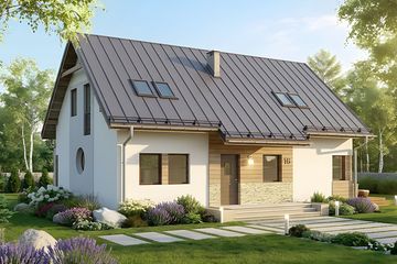 Projekt domu HG-N3A - parterowy z poddaszem dom o powierzchni 116,80 m², dach dwuspadowy - ujęcie 2