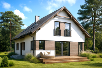  Projekt domu HG-N3A (KRM1084) - projekt domu parterowego z poddaszem - Zdjęcie 1