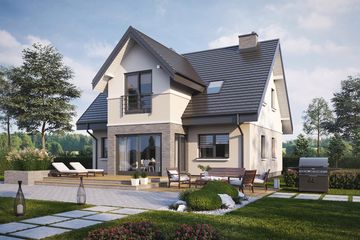  Projekt domu TK10 (WAK1001) - projekt domu parterowego z poddaszem - Zdjęcie 1