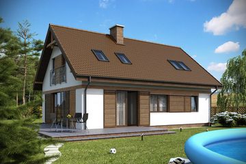  Projekt domu TK8 (WAK1002) - projekt domu parterowego z poddaszem - Zdjęcie 2