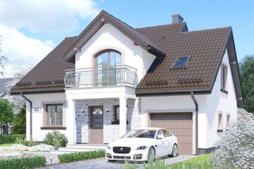  Projekt domu APS 161 (LUA1185) - projekt domu parterowego z poddaszem - Zdjęcie 1