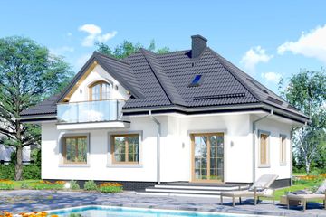  Projekt domu APS 157 (LUA1187) - projekt domu parterowego z poddaszem - Zdjęcie 2