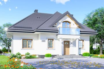  Projekt domu APS 157 (LUA1187) - projekt domu parterowego z poddaszem - Zdjęcie 1